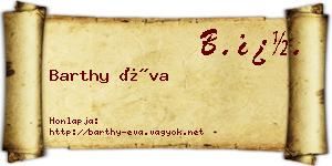 Barthy Éva névjegykártya